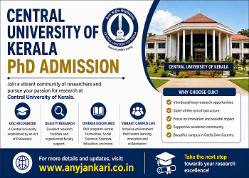 CU Kerala PhD Admission 2026: Rolling Advertisement for JRF/NET
