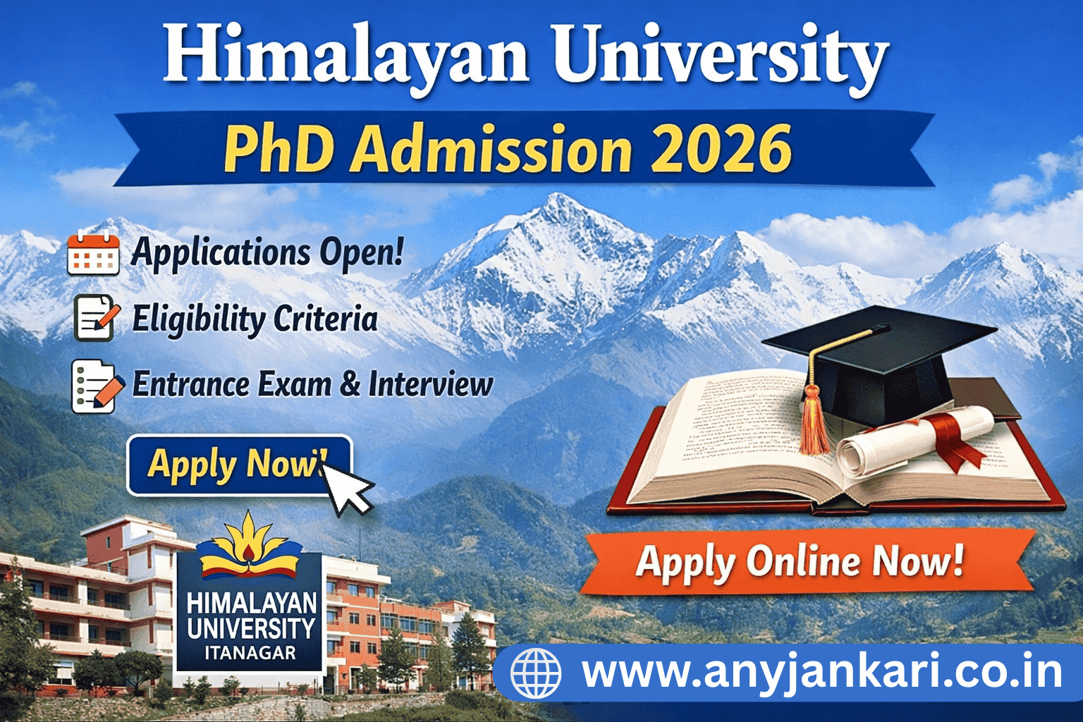 Himalayan University PhD Admission 2026, Eligibility, Apply Online, Entrance Test & Dates